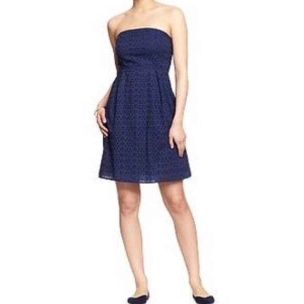 SALE! Size 14 Old Navy Blue strapless eyelet dress
